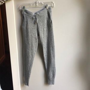 James Perse Gray Ribbed Cashmere joggers